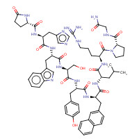 86220-42-0 5-OXO-L-PROLYL-L-HISTIDYL-L-TRYPTOPHYL-L-SERYL-L-TYROSYL-3-(2-NAPHTHYL)-D-ALANYL-L-LEUCYL-L-ARGINYL-L-PROLYLGLYCINAMIDE ACETATE HYDRATE chemical structure
