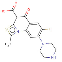 112984-60-8 6-Fluoro-1-methyl-4-oxo-7-(1-piperazinyl)-4H-[1,3]thiazeto[3,2-a]quinoline-3-carboxylic acid chemical structure