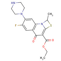113028-17-4 Ethyl 6-fluoro-1-methyl-4-oxo-7-(1-piprazinyl)-4H-[1,3]thiazeto[3,2-a]quinoline-3-carboxylate chemical structure