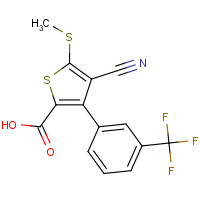 116492-99-0 4-CYANO-5-(METHYLTHIO)-3-[3-(TRIFLUOROMETHYL)PHENYL]THIOPHENE-2-CARBOXYLIC ACID chemical structure