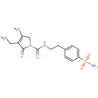 119018-29-0 4-[2-[(3-Ethyl-4-methyl-2-oxo-3-pyrrolin-1-yl)carboxamido]ethyl]benzenesulfonamide chemical structure