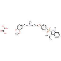 121346-32-5 3,4-DIMETHOXY-N-METHYL-N-[3-[4-[[1-METHYL-3-(1-METHYLETHYL)-1H-INDOL-2-YL]SULFONYL]PHENOXY]PROPYL]BENZENEETHANAMINE OXALATE chemical structure