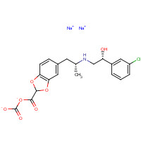 151126-84-0 5-[(2R)-2-([(2R)-2-(3-CHLOROPHENYL)-2-HYDROXYETHYL]AMINO)PROPYL]-1,3-BENZODIOXOLE-2,2-DICARBOXYLATE DISODIUM chemical structure