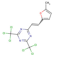 156360-76-8 2-[2-(5-METHYLFURAN-2-YL)VINYL]-4,6-BIS(TRICHLOROMETHYL)-1,3,5-TRIAZINE chemical structure