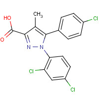 162758-35-2 5-(4-Chlorophenyl)-1-(2,4-dichlorophenyl)-4-methylpyrazole-3-carboxylic acid chemical structure
