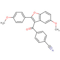 176977-56-3 4-[[6-METHOXY-2-(4-METHOXYPHENYL)-3-BENZOFURANYL]CARBONYL]BENZONITRILE chemical structure