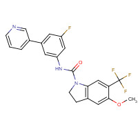 181629-93-6 N-[3-FLUORO-5-(3-PYRINDYL)PHENYL]-2,3-DIHYDRO-5-METHOXY-6-(TRIFLUOROMETHYL)-1H-INDOLE-1-CARBOXAMIDE chemical structure