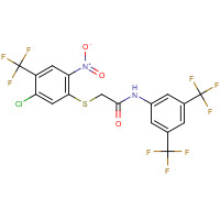 217490-29-4 N1-[3,5-DI(TRIFLUOROMETHYL)PHENYL]-2-([5-CHLORO-2-NITRO-4-(TRIFLUOROMETHYL)PHENYL]THIO)ACETAMIDE chemical structure