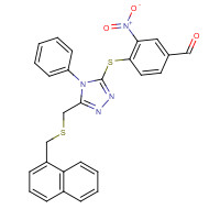 303010-08-4 4-[(5-([(1-NAPHTHYLMETHYL)THIO]METHYL)-4-PHENYL-4H-1,2,4-TRIAZOL-3-YL)THIO]-3-NITROBENZALDEHYDE chemical structure