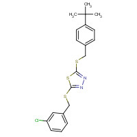 353254-78-1 5-(4-TERT-BUTYLBENZYLTHIO)-2-(3-CHLOROBENZYLTHIO)-1,3,4-THIADIAZOLE chemical structure