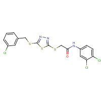 353254-79-2 2-[5-(3-CHLOROBENZYLTHIO)-1,3,4-THIADIAZOL-2-YLTHIO]-N-(3,4-DICHLOROPHENYL)ACETAMIDE chemical structure