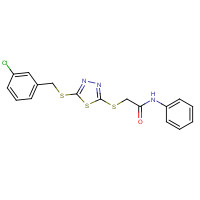 494763-23-4 2-[5-(3-CHLOROBENZYLTHIO)-1,3,4-THIADIAZOL-2-YLTHIO]-N-PHENYLACETAMIDE chemical structure