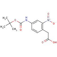 512180-63-1 2-(4-(TERT-BUTOXYCARBONYLAMINO)-2-NITROPHENYL)ACETIC ACID chemical structure