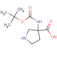 869786-49-2 3-TERT-BUTOXYCARBONYLAMINO-PYRROLIDINE-3-CARBOXYLIC ACID chemical structure