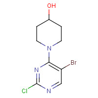 477593-22-9 1-(5-bromo-2-chloropyrimidin-4-yl)piperidin-4-ol chemical structure