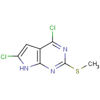 90662-12-7 4,6-dichloro-2-(methylthio)-7H-pyrrolo[2,3-d]pyrimidine chemical structure