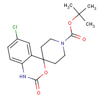 332187-61-8 6-CHLORO-1,2-DIHYDRO-2-OXOSPIRO[4H-3,1-BENZOXAZINE-4,4'-PIPERIDINE]-1'-CARBOXYLIC ACID 1,1-DIMETHYL ETHYL ESTER chemical structure