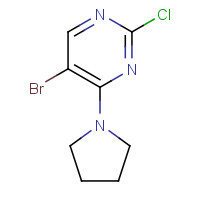 57054-90-7 5-BROMO-2-CHLORO-4-(1-PYRROLIDINYL)PYRIMIDINE chemical structure