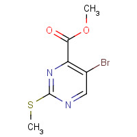 50593-91-4 METHYL 5-BROMO-2-(METHYLSULFANYL)-4-PYRIMIDINECARBOXYLATE,97 chemical structure