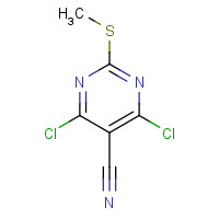33097-13-1 4,6-DICHLORO-2-(METHYLTHIO)PYRIMIDINE-5-CARBONITRILE chemical structure