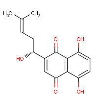 517-89-5 5,8-Dihydroxy-2-[(1R)-1-hydroxy-4-methyl-pent-3-enyl]naphthalene-1,4-dione chemical structure