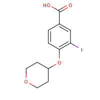 1131614-77-1 3-iodo-4-(tetrahydro-2H-pyran-4-yloxy)benzoic acid chemical structure
