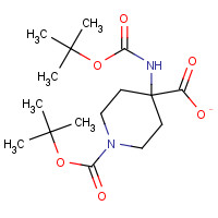 189321-65-1 4-TERT-BUTOXYCARBONYLAMINO-PIPERIDINE-1,4-DICARBOXYLIC ACID MONO-TERT-BUTYL ESTER chemical structure
