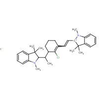 56289-67-9 2-[2-[2-CHLORO-3-[(1,3-DIHYDRO-1,3,3-TRIMETHYL-2 H-INDOL-2-YLIDENE) ETHYLIDENE]-1-CYCLOHEXEN-1-YL]ETHENYL]-1,3,3-TRIMETHYLINDOLIUM IODIDE chemical structure