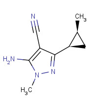 1184914-28-0 5-amino-1-methyl-3-((1R,2S)-2-methylcyclopropyl)-1H-pyrazole-4-carbonitrile chemical structure