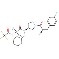 852478-10-5 Propanamide,N-[(3S)-1-[(2R)-2-amino-3-(4-chlorophenyl)-1-oxopropyl]-3-pyrrolidinyl]-N-(cyclohexylmethyl)-2-methyl-,mono(trifluoroacetate) chemical structure
