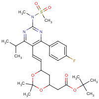 289042-12-2 tert-Butyl 6-[(1E)-2-[4-(4-fluorophenyl)-6-(1-methylethyl)-2-[methyl(methylsulfonyl)amino]-5-pyrimidinyl]ethenyl]-2,2-dimethyl-1,3-dioxane-4-acetate chemical structure