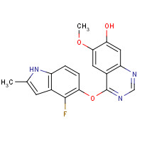 574745-76-9 4-(4-Fluoro-2-methyl-1H-indol-5-yloxy)-6-methoxyquinazolin-7-ol chemical structure