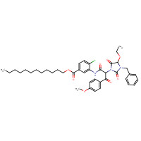 70950-45-7 alpha-(4-Methoxybenzoyl)-alpha-(1-benzyl-5-ethoxyhydantion)-2-chloro-5-dodecyloxycarbonyl acetanilide chemical structure