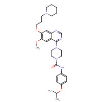 387867-13-2 4-[6-Methoxy-7-(3-piperidin-1-ylpropoxy)quinazolin-4-yl]-N-(4-propan-2-yloxyphenyl)piperazine-1-carboxamide chemical structure