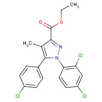 158941-22-1 1H-Pyrazole-3-carboxylic acid,5-(4-chlorophenyl)-1-(2,4-dichlorophenyl)-4-methyl-,ethyl ester chemical structure