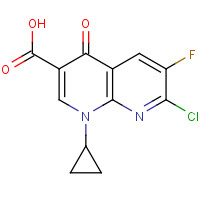 100361-18-0 7-Chloro-1-cyclopropyl-6-fluoro-4-oxo-1,4-dihydro-1,8-naphthyridine-3-carboxylic acid chemical structure