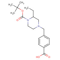 1131622-97-3 1-(4-carboxyphenylmethyl)-3-ethyl-4-Boc piperazine chemical structure