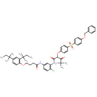 30744-85-5 N-(5-((4-(2,4-Bis(1,1-dimethylpropyl)phenoxy)-1-oxobutyl)amino)-2-chlorophenyl)-4,4-dimethyl-3-oxo-2-(4-((4-(phenylmethoxy)phenyl)sulphonyl)phenoxy)valeramide chemical structure