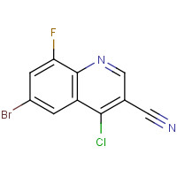 886362-71-6 6-BROMO-4-CHLORO-8-FLUORO-QUINOLINE-3-CARBONITRILE chemical structure
