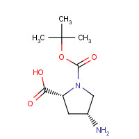 132622-98-1 (2R,4R)-1-BOC-4-AMINO-PYRROLIDINE-2-CARBOXYLIC ACID chemical structure
