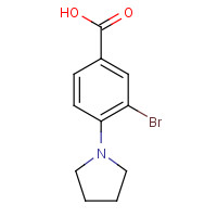 1131615-12-7 3-bromo-4-(pyrrolidin-1-yl)benzoic acid chemical structure