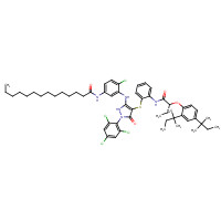 150779-67-2 1-(2,4,6-Trichlorophenyl)-3-(5-tetradecanamido-2-chloroanilino)-4-[2-[alpha-(2,4-di-tert-pentylphenoxy)butyramido]phenylthio]-5-pyrazolone chemical structure