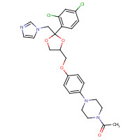 79156-75-5 1-[4-[4-[[2-(2,4-dichlorophenyl)-2-(imidazol-1-ylmethyl)-1,3-dioxolan-4-yl]methoxy]phenyl]piperazin-1-yl]ethanone chemical structure