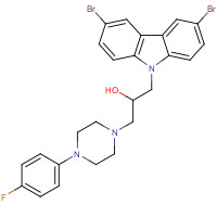 607393-54-4 1-(3,6-DIBROMO-CARBAZOL-9-YL)-3-[4-(4-FLUORO-PHENYL)-PIPERAZIN-1-YL]-PROPAN-2-OL chemical structure