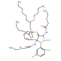 89035-11-0 1-(2',5'-Dichlorophenyl)-3-terpentylamido-4-(2'-butoxy-5'-tertoctylbenzenesulfenyl)-2-pyrazoline-5-keto chemical structure