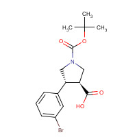 959582-16-2 Trans-4-(3-bromophenyl)-1-Boc-pyrrolidine-3-carboxylic acid chemical structure