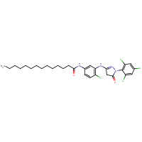 54636-84-9 N-(4-Chloro-3-((4,5-dihydro-5-oxo-1-(2,4,6-trichlorophenyl)-1H-pyrazol-3-yl)amino)phenyl)myristamide chemical structure