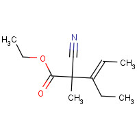 53608-83-6 ethyl (3E)-2-cyano-3-ethyl-2-methyl-3-pentenoate chemical structure