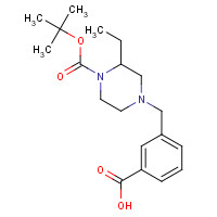 1131622-98-4 1-(3-carboxyphenylmethyl)-3-ethyl-4-Boc piperazine chemical structure