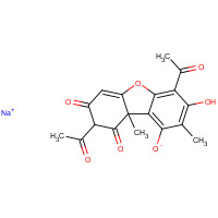 34769-44-3 2,6-Diacetyl-7,9-dihydroxy-8,9b-dimethyldibenzofuran-1,3(2H,9bH)-dione monosodium salt chemical structure